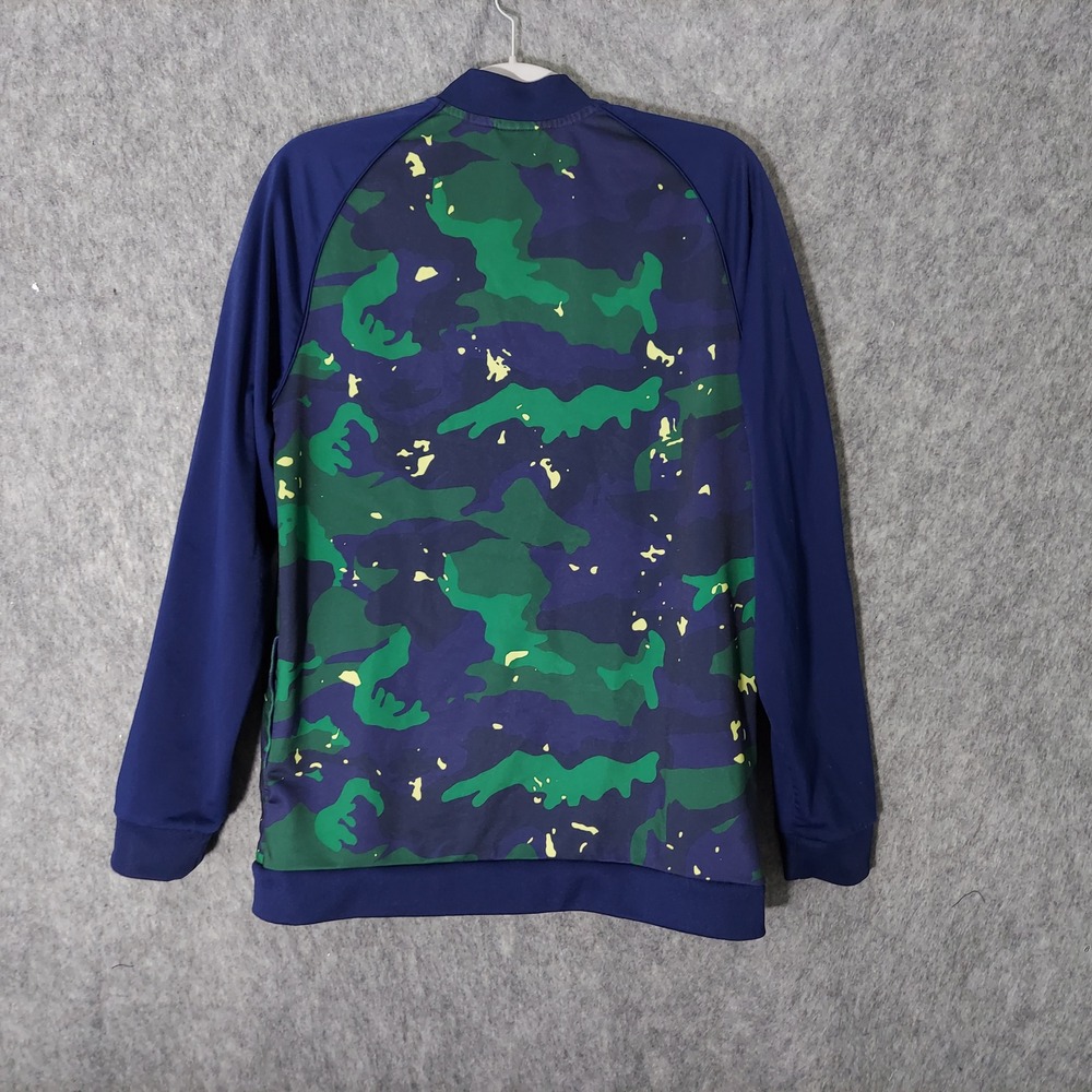 Adidas Kids Jacket XL Blue Camo Green Full Zip Primegreen 3 Stripes Athleisure - Picture 8 of 12